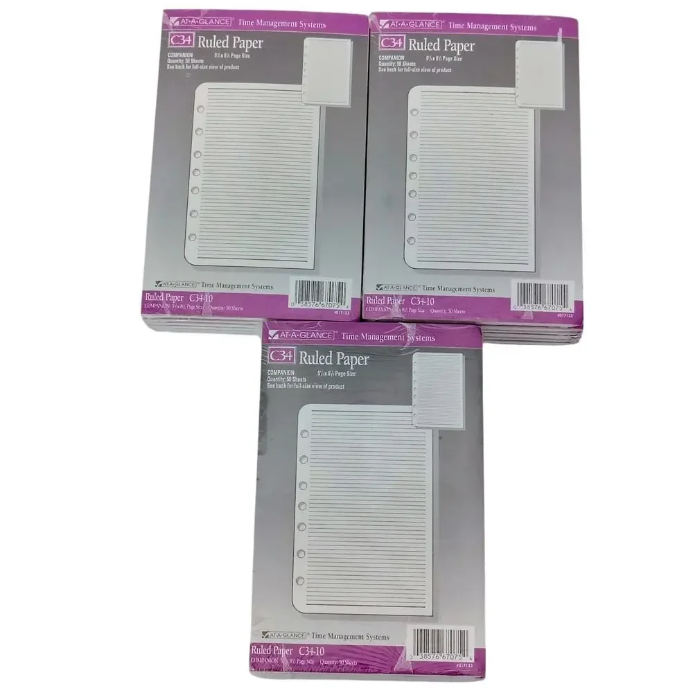 At A Glance Time Management Systems C34 Ruled Paper Refills 5.5
